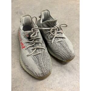Adidas Yeezy Boost 350 V2 Light Red Stripe Grey Knit‎ Men's Shoes Size 7